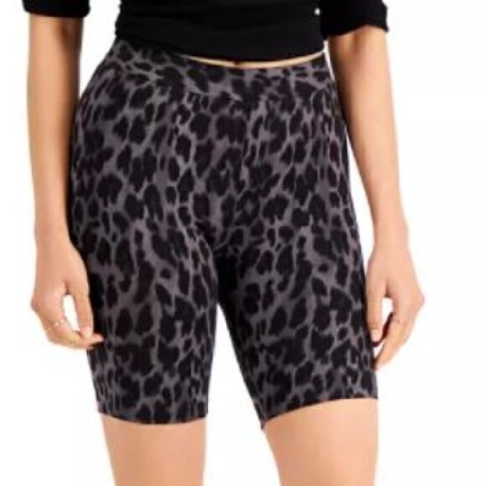 Style & Co Animal-Print Bike Shorts Size M